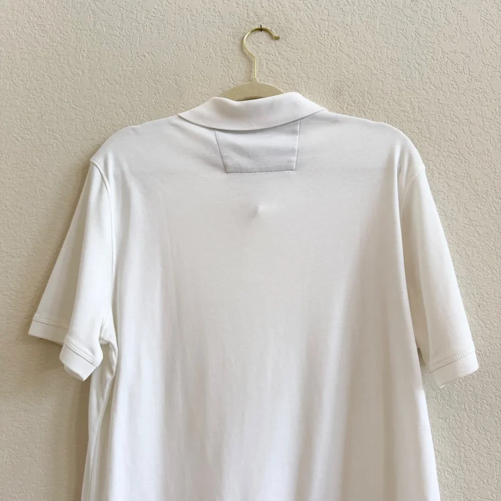 Banana Republic Mens Dress Polo Shirt White Short Sleeve Cotton Size M